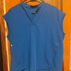 FIGS Women's Blue Sleeveless V-Notch Tunic